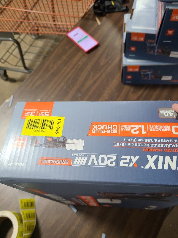 Photo 1 of SENIX X2 20 Volt Max* SDS-Plus Cordless 5/8" Rotary Hammer Drill with Brushless Motor, Auxiliary Handle, Dual Function, & Vibration Control, Includes Battery, Charger, & Storage Bag (PDRX2-M2)