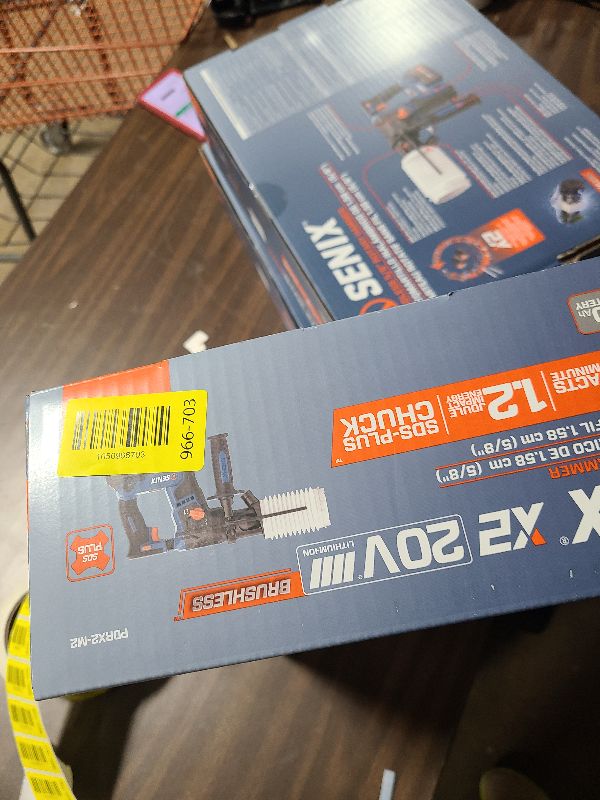 View 2 of SENIX X2 20 Volt Max* SDS-Plus Cordless 5/8" Rotary Hammer Drill with Brushless Motor, Auxiliary Handle, Dual Function, & Vibration Control, Includes Battery, Charger, & Storage Bag (PDRX2-M2)