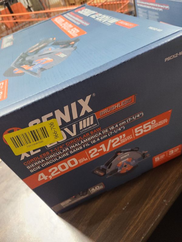 View 2 of SENIX 20V Max 7-1/4" Circular Saw for Wood Cutting | Cordless Circular Saw with 4.0Ah Battery & Charger | 4200RPM Brushless Motor, LED Light, 55° Bevel | Storage Bag Included (PSCX2-M3)