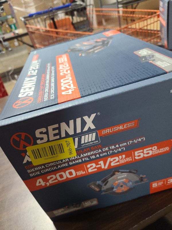 View 2 of SENIX 20V Max 7-1/4" Circular Saw for Wood Cutting | Cordless Circular Saw with 4.0Ah Battery & Charger | 4200RPM Brushless Motor, LED Light, 55° Bevel | Storage Bag Included (PSCX2-M3)