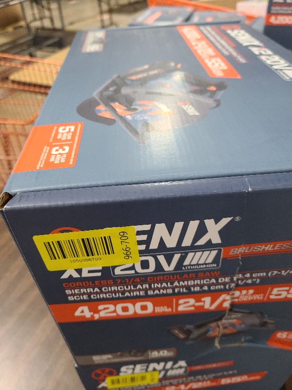 View 2 of SENIX 20V Max 7-1/4" Circular Saw for Wood Cutting | Cordless Circular Saw with 4.0Ah Battery & Charger | 4200RPM Brushless Motor, LED Light, 55° Bevel | Storage Bag Included (PSCX2-M3)