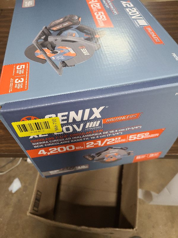 View 2 of SENIX 20V Max 7-1/4" Circular Saw for Wood Cutting | Cordless Circular Saw with 4.0Ah Battery & Charger | 4200RPM Brushless Motor, LED Light, 55° Bevel | Storage Bag Included (PSCX2-M3)
