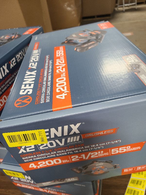 View 2 of SENIX 20V Max 7-1/4" Circular Saw for Wood Cutting | Cordless Circular Saw with 4.0Ah Battery & Charger | 4200RPM Brushless Motor, LED Light, 55° Bevel | Storage Bag Included (PSCX2-M3)