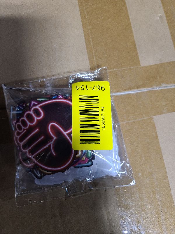 Photo 1 of 100pcs Lifany Black Neon Sticker