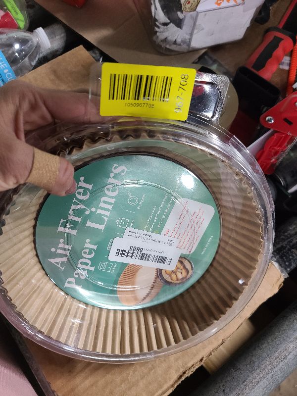 Photo 1 of 200pcs Air Fryer Disposable Paper Liner, Non-Stick Disposable Air Fryer Parchment Paper Liners, Baking Paper for Air Fryer Oil-Proof, Water-Proof, Food Grade Parchment?6.3" in Bottom, 8" on top?
