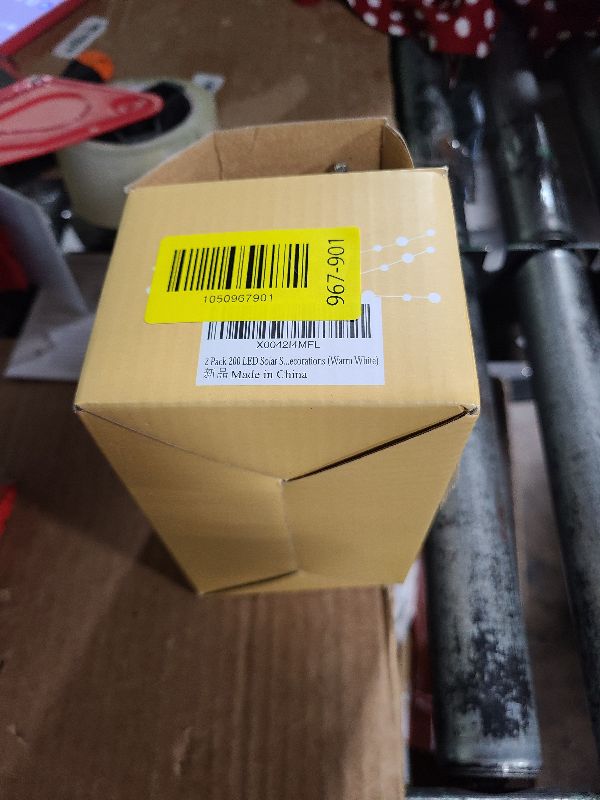 Photo 1 of 2 Pack 200 LED Solar String Lights for Outside, Solar Christmas Lights Outdoor Waterproof, Solar Outdoor String Light with 8 Lighting Modes for Xmas Tree Wedding Party Garden Decorations (Warm White)