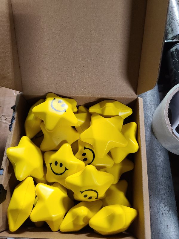 Photo 1 of 24PCS for Star Stress Balls Cute Mini Face Foam Toys 2.16Inch Mini Stress Relief Balls for Kids Adults Classroom Anxious Fidget Sensory Party Decorations Supplies