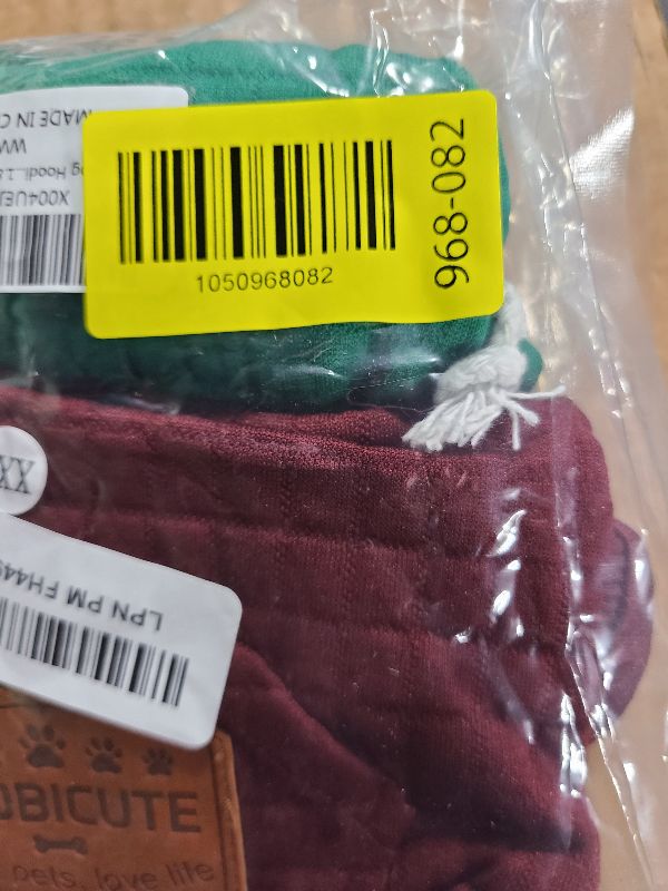 Photo 1 of 2 Pack Dog Hoodie Sweaters for Small Medium Dogs Warm Dog Clothes for Large Dogs Soft Waffle-Like Laminated Sweatshirt Bulldog (Dark Green+Wine Red, XXS (Back: 8",Chest: 11", Neck: 7.9"))
