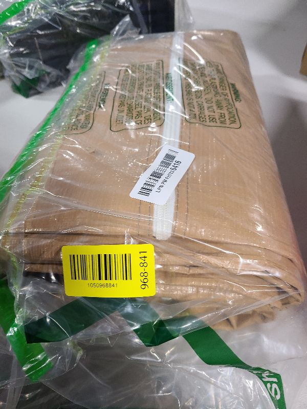 Photo 1 of 10x20FT Carport Canopy Front/Back Panel Entrance Door Tarp with Zippers, Waterproof & UV Protected Replacement Sidewall Cover with Ball Bungees (Beige)