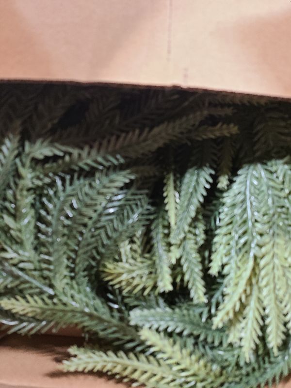 Photo 1 of 2 Pcs 30" Extra Length Artificial Christmas Teardrop Swag, Faux Pine Needles Teardrop Door Swag, Christmas Norfolk Greenery Teardrop Wreath for Xmas Door Table Mantle Fireplace Indoor Outdoor Decor