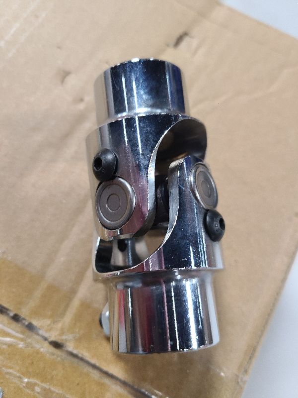 Photo 1 of 1 DD X 3/4 DD Steering Shaft Universal U Joint Coupling, Powder Coated Universal Steering Shaft Coupler Chrome Steel, 1" DD to 3/4" DD Single Steering Shaft Joint