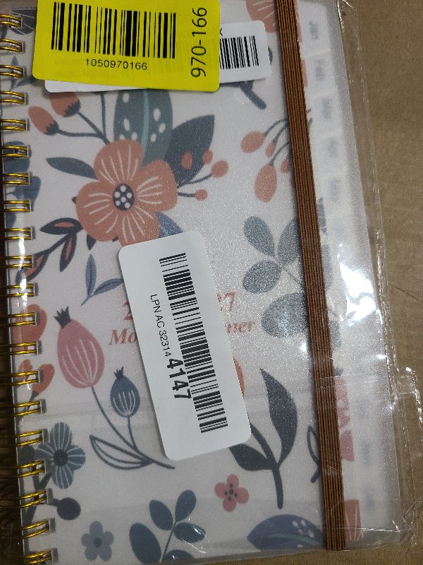 Photo 1 of 2026-2027 Monthly Planner - January 2026 - June 2027, Two Pages Per Month, 18 Monthly Calendar/Planner with Tabs, Strong Twin-Wire Binding, Inner Pocket, 3.75" x 6.5", Flowers
