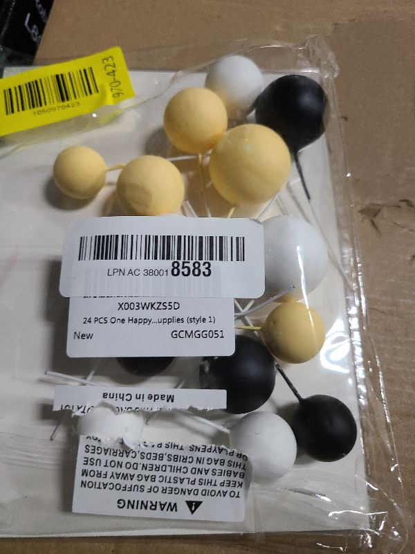 Photo 1 of 24 PCS One Happy Dude Cake Toppers Face 1st Birthday Cake Decorations Hippie Cupcake Toppers for Wedding Gender Reveal Supplies (style 1)