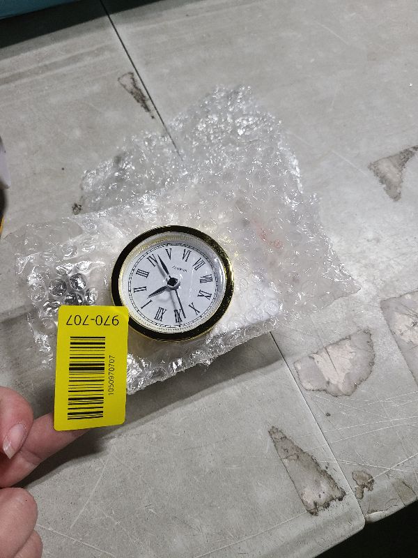 Photo 1 of 2.4 Inch (61 mm) Quartz Clock Battery Fit-up Insert with Arabic Numeral, Quartz Movement (Gold Rim)