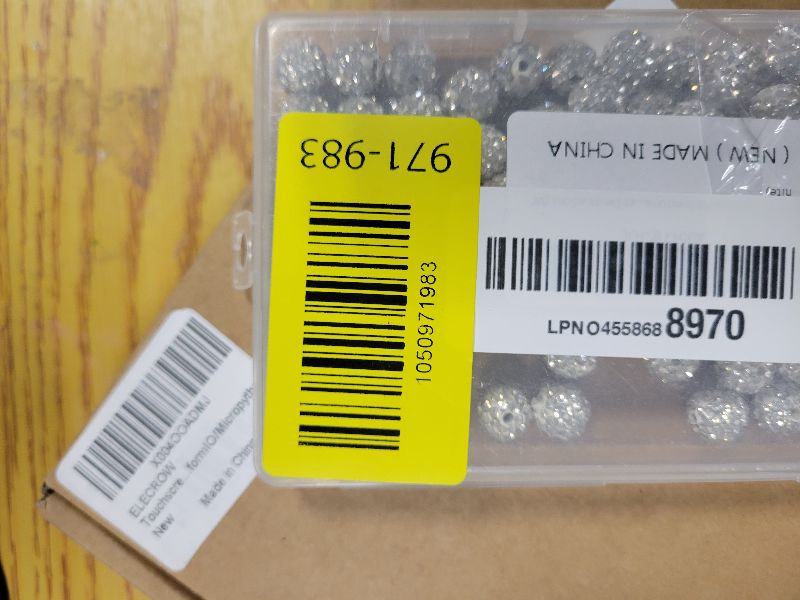 Photo 1 of 100pcs 10mm Rhinestone Clay Beads for Crafting - Ice Collection Baseball Bling Style, Round Shamballa Disco Ball Design, Fancy Sparkle for DIY Necklace Jewelry Making Christmas Decorations (White)