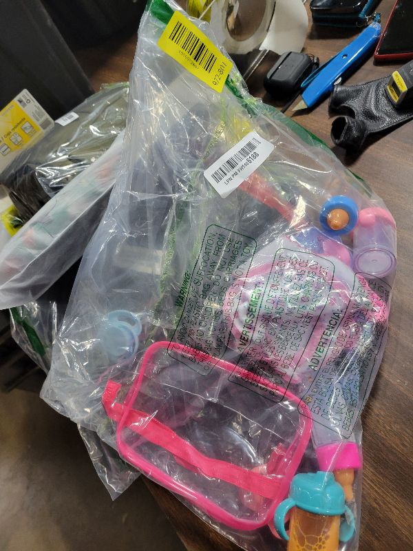 Photo 1 of 15Pcs Baby Doll Accessories Magic Bottle Set,Pretend Play Feeding Toy with Juice Milk Bottles,Sippy Cups,Pacifiers,Bowl Spoons,Bib,Diaper,Dolls Feeding Kit for Kids Girls,Party,Gift