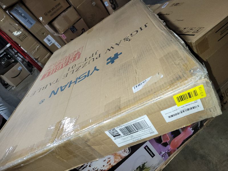 Photo 1 of 1500 Piece Wooden Jigsaw Puzzle Table with Drawers and Cover, Adjustable Puzzle Board with Foldable Legs, Portable Tilted Puzzle Easel for Adults, Velvet-Lined Tabletop and Drawers, Heavy Duty