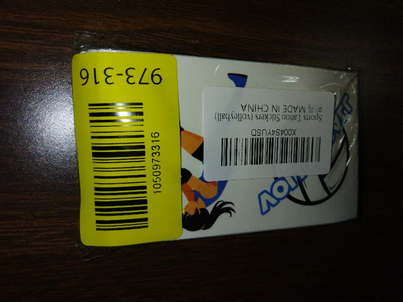 Photo 1 of 100PCS Volleyball Temporary Tattoos - 2.24x3.81 Inch, Waterproof Fake Tattoos for Games, Team Parties, Kids & Adults, Easy to Use (volleyball)