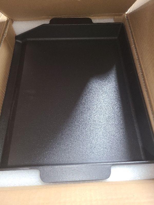 Photo 1 of 17" x 13" Universal Cast Iron Griddle for Gas Grill, Stove Top Griddle Gas Grill Griddle Insert for Charbroil Nexgrill Parts Charcoal Cooking Plate Outdoor Camping Tailgating Teppanyaki BBQ Accessory