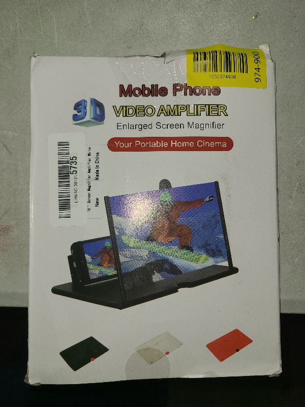 Photo 1 of 10" Screen Magnifier Amplifier,Mobile Phone Magnifier Projector Screen for Movies,Videos,and Gaming.Foldable Mobile Phone Holder with Screen Magnifier,Supports All Smartphones (White)