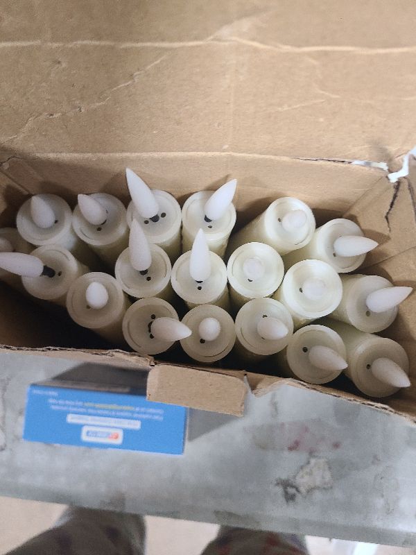 Photo 1 of 24 Pcs Flameless LED Taper Candle Battery Operated Flickering LED Candle with Warm Light for Church Valentines,Wedding, Halloween, Christmas, Battery Not Included (ONLY 19 PCS)
