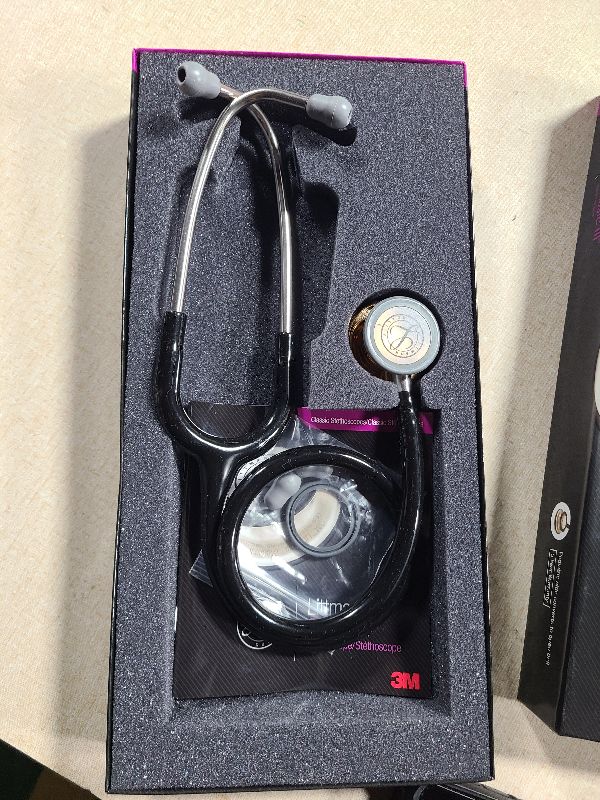 Photo 1 of 3M Littmann Classic III Monitoring Stethoscope, 5646, Limited Edition, More Than 2X as Loud*, Weighs Less**, Stainless Steel High Polish Copper Chestpiece, 27" Black Tube