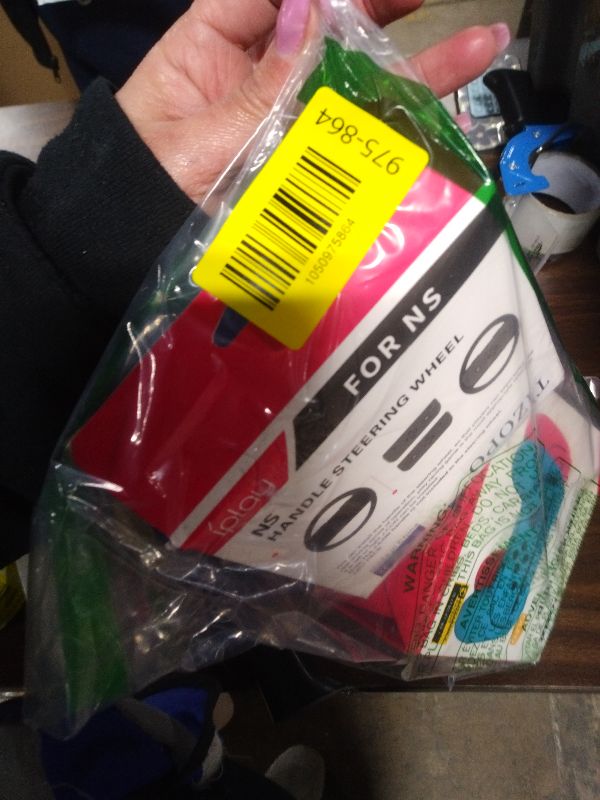 Photo 1 of 2 PCS Grips for Joy Con and 2 PCS Steering Wheel Compatible for Nintendo Switch Wheel, Family Sports Party Pack Accessories Compatible with Switch / Switch OLED JoyCon Controllers, (Blue and Red)