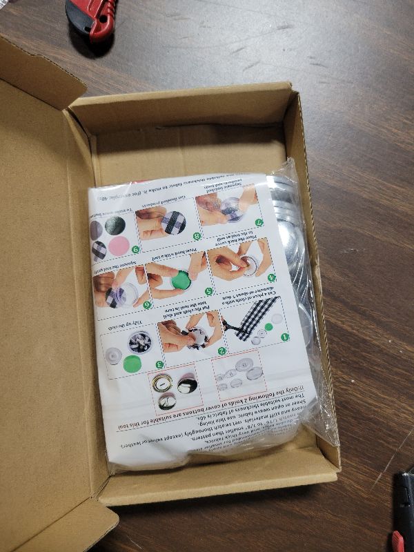 Photo 1 of 100pcs Cover Button Kits with 5 Sizes & Tools - DIY Fabric Covered Buttons to Make Your Own