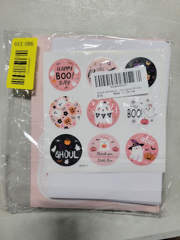 Photo 1 of 24 Pack Pink Halloween Greeting Cards with Envelopes and Stickers – 6 Vintage-Inspired Designs, 4x6 Inches Blank Note Cards,Trick or Treat Supplies, Halloween Party Invitations, Thank-You Notes