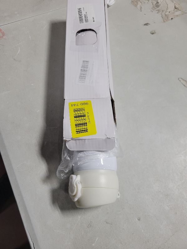 Photo 1 of 17 oz. Stainless Steel Water Bottle, Double-Walled and Vacuum-Insulated Metal, Leak-Proof Locking Cap with Soft Silicone spout, Reusable, Off-White