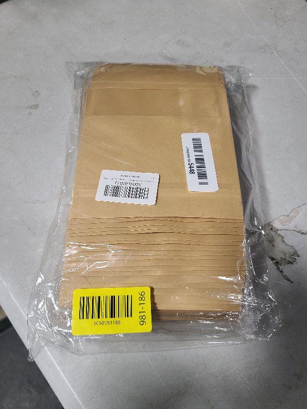 Photo 1 of 100 Pcs Kraft-Paper-Bags with Window, 5.5 x 7.9 inch Stand Up Zipper Pouches Bags, Zip Lock Food Storage Bag for Packaging Products, Reusable, Sealable