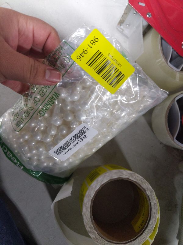 Photo 1 of 12mm Pearls for Crafting 26 Feet Pearl Strings Garland for Crafts Artificial Pearl Beaded Trim Chain Roll Strands Craft String Pearls for Pearl Bead Roll Strand for Wedding Party Christmas Decoration