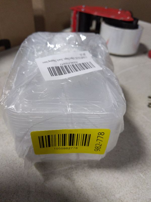 Photo 1 of 10pcs Double Compartment Condiment Container with Lids, Mini Plastic Snack Containers,BPA Free,Microwave Safe,Leakproof Food Storage, To Go Food Containers,Take Out Sauce Container