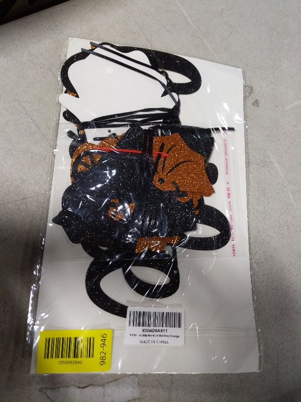 Photo 1 of A Little Boo is on the Way Banner Halloween Baby Shower Banner Glitter Black Orange Ghost Bats Theme Gender Reveal Party Decorations Halloween Baby Shower Party Supplies