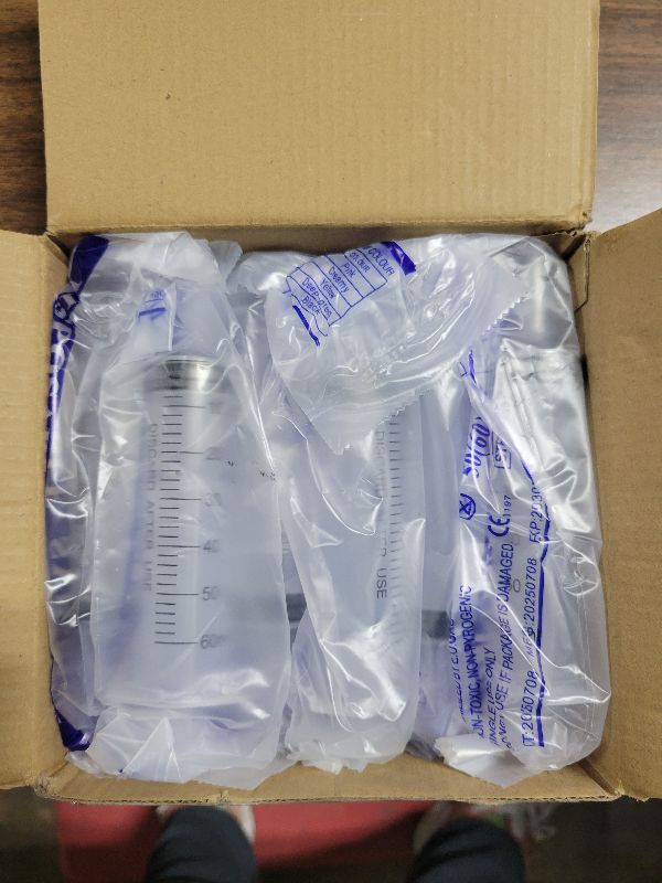 Photo 1 of 12Pack 60ml Syringe for Liquid - Large Plastic Syringes Without Needle for Food Thick Liquids and Irrigation Water, Lip Gloss Filling, Feeding Dogs Meds, Measuring ( 12 Pack 60 ml / cc )