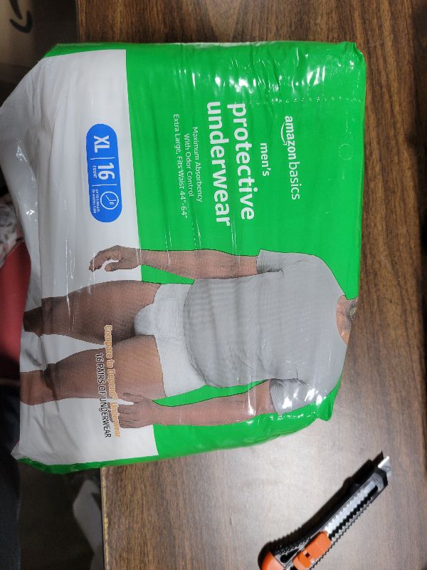 Photo 1 of Amazon Basics Incontinence Underwear for Men, Maximum Absorbency, X-Large, 16 Count (1 Pack)