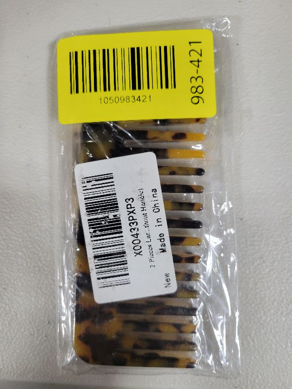 Photo 1 of 2 Pieces Mini Hair Detangling Comb Wide Tooth Comb Tortoise Cellulose Acetate Anti-static Hair Styling Combs (Without Handle)