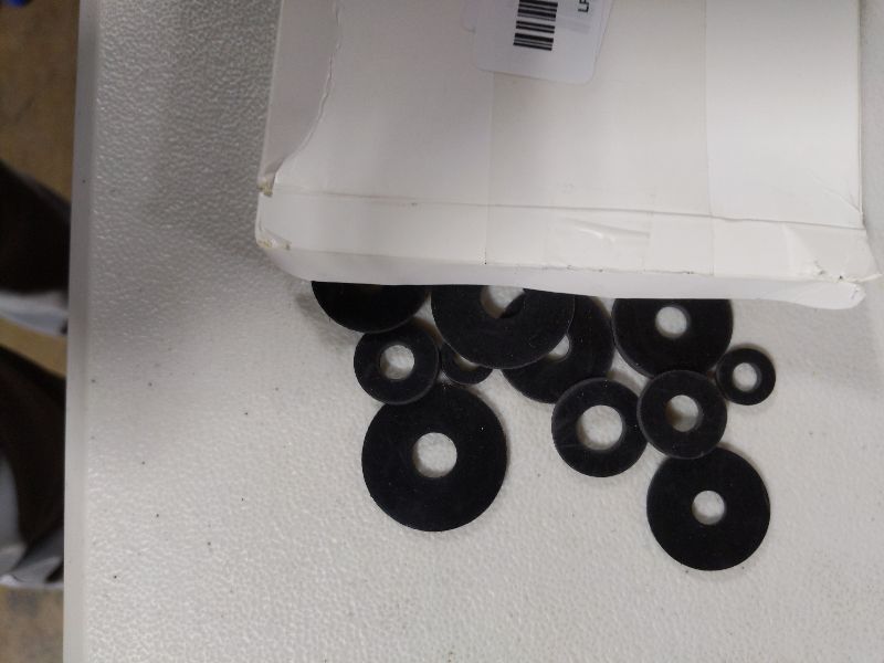 Photo 1 of 120Pcs Rubber Washer Kit, 12/18/20/25/30mm Rubber Flat Washer Heavy Duty Rubber Washers for Bolts, Rubber Grommets Bolts for Screws Household Plumbing Appliances Faucets Glass Shower Door