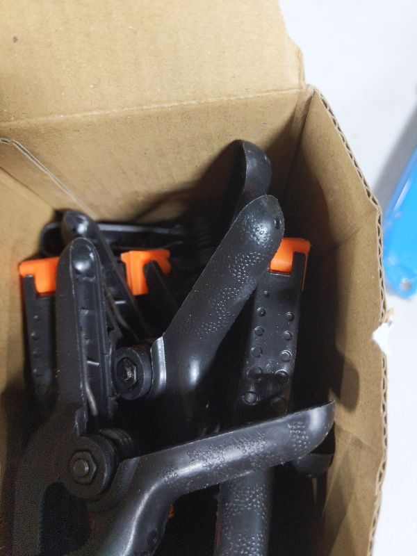 Photo 1 of 12 Pack Plastic Spring Clamps, 3.5inch Small Heavy Duty Clips for Crafts, Backdrop Stand, Woodworking, Photography Studios (Black)