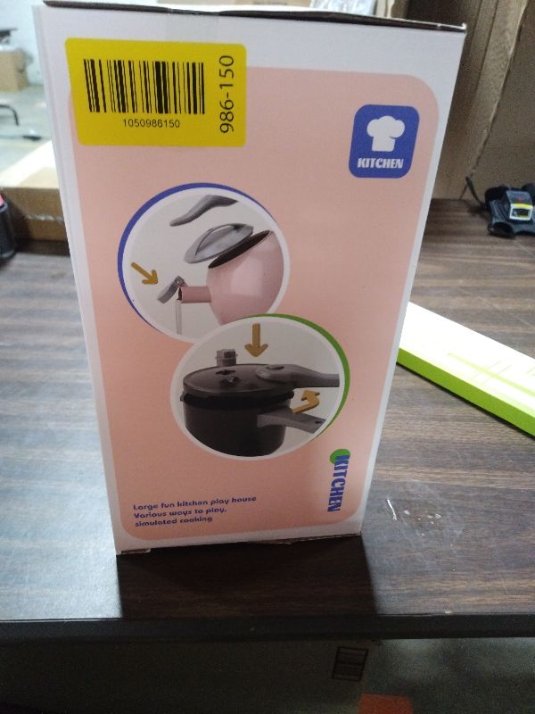 Photo 1 of 130Pcs Kitchen Playset, Toddler Pretend Cooking Play Pots, Pans, Utensils Cookware, Daily Food Fruit Veges, Shopping Storage Basket, Dessert, Prop Money, Learning Gift for Child (Blue)