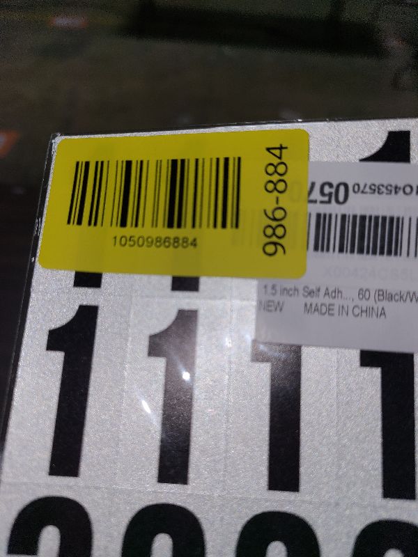 Photo 1 of 1.5 inch Self Adhesive Numbers for Mailbox, House Numbers, Reflective Mailbox Number, Trash Cans Number, for Outside, 60 PCS (Black/White)