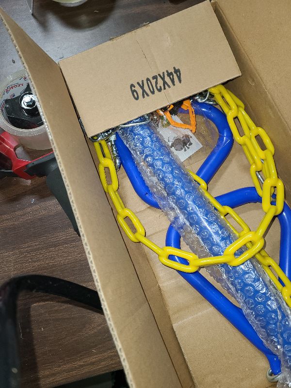 Photo 1 of 18" Trapeze Swing Bar Rings 48" Heavy Duty Plastic Coated Chains Swing Set Accessories Playground Swing Seat…