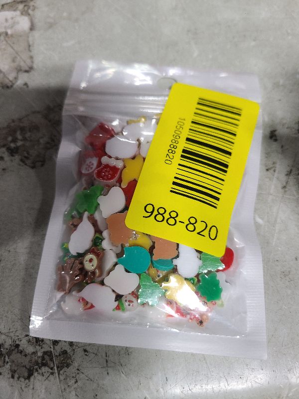 Photo 1 of 100 Pcs Mini Christmas Decorations Set, Miniature Resin Figurines Small Christmas Tree Santa Ornaments for Crafts Home Decor Micro Landscape Fairy Garden Accessories Xmas Gifts for Kids