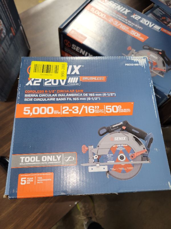 Photo 1 of Senix X2 20V Max Brushless 2-3/16 In. Cordless Circular Saw Kit with 50 max bebel capacity