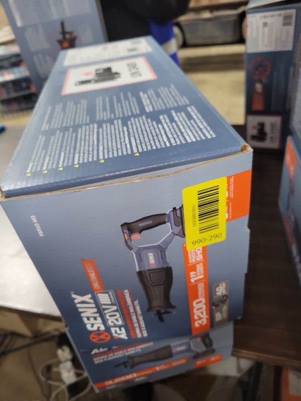 Photo 1 of SENIX X2 20 Volt Max* 1-Inch Compact Reciprocating Saw Power Tool Set, Variable Speed, 3200 SPM Max, Quick Blade Release, 3-Mode LED Light, Includes Battery and Charger (PSRX2-M3)