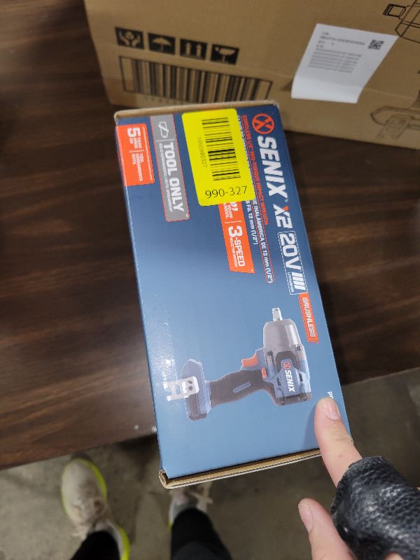 Photo 1 of SENIX 20 Volt Max* 1/2" Cordless Impact Wrench, 550 ft-lbs. Max Torque, 4000 RPM Max, 3 Speed Mode, Brushless Motor - Includes Belt Clip, Tool Only, Battery Not Included (PDWX2-M7-0)