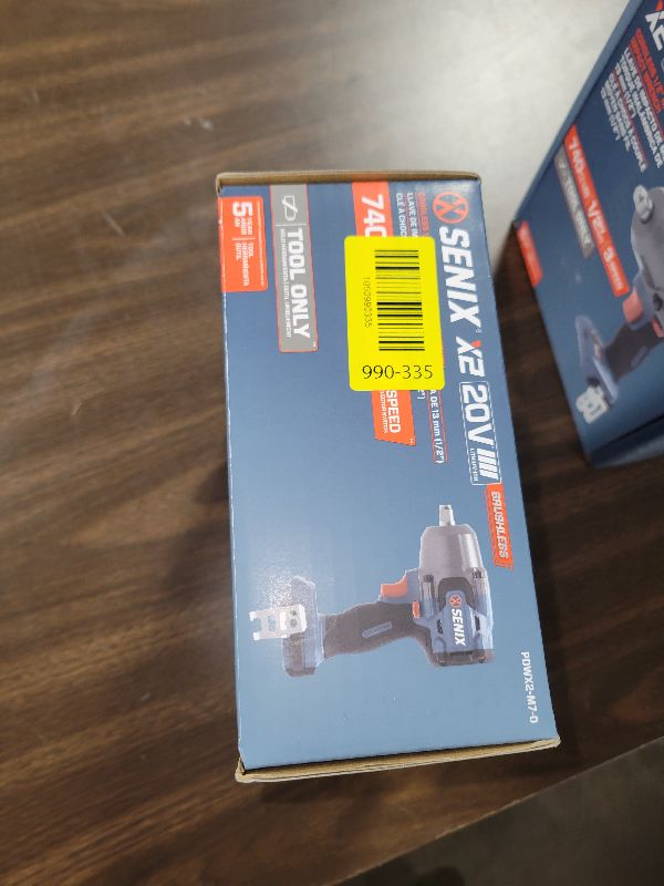 Photo 1 of SENIX 20 Volt Max* 1/2" Cordless Impact Wrench, 550 ft-lbs. Max Torque, 4000 RPM Max, 3 Speed Mode, Brushless Motor - Includes Belt Clip, Tool Only, Battery Not Included (PDWX2-M7-0)