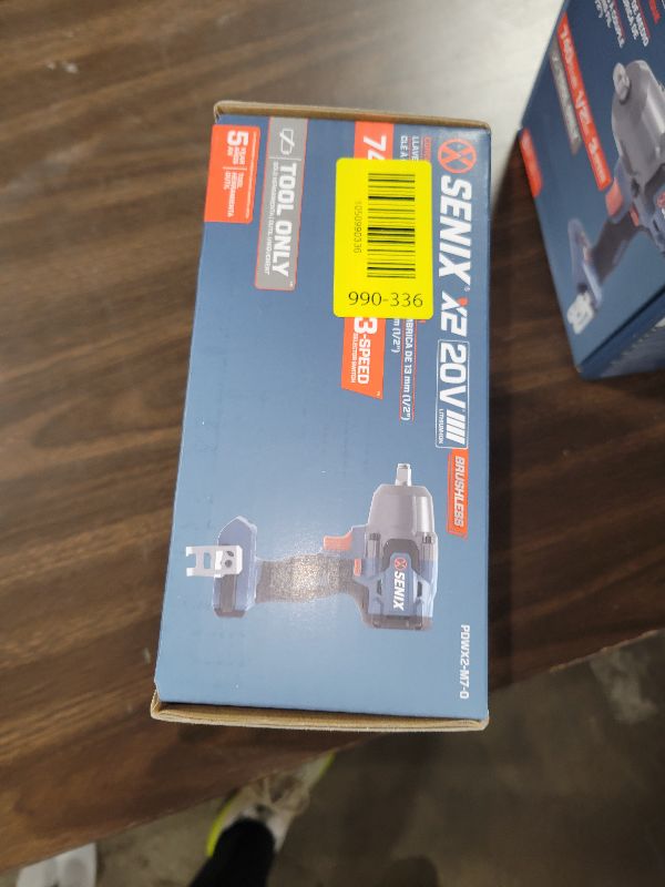 Photo 1 of SENIX 20 Volt Max* 1/2" Cordless Impact Wrench, 550 ft-lbs. Max Torque, 4000 RPM Max, 3 Speed Mode, Brushless Motor - Includes Belt Clip, Tool Only, Battery Not Included (PDWX2-M7-0)