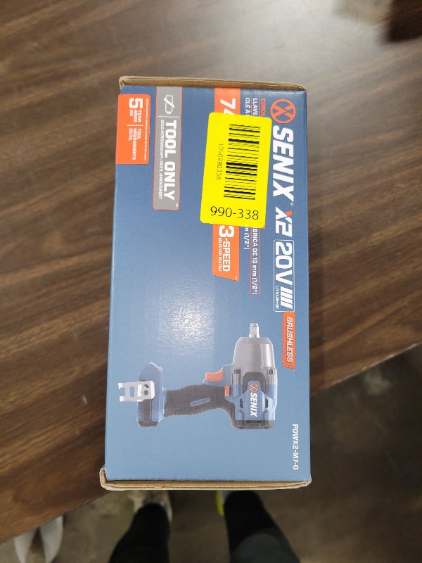 Photo 1 of SENIX 20 Volt Max* 1/2" Cordless Impact Wrench, 550 ft-lbs. Max Torque, 4000 RPM Max, 3 Speed Mode, Brushless Motor - Includes Belt Clip, Tool Only, Battery Not Included (PDWX2-M7-0)