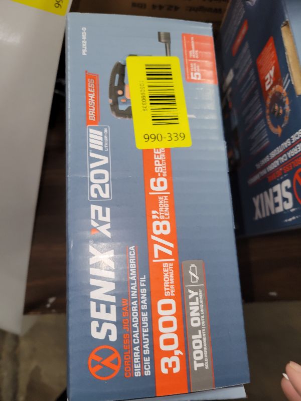 Photo 1 of SENIX 20V Max Cordless Jigsaw (Bare Tool Only), Jigsaw Cut Off Tool with Brushless Motor, 3000SPM, 6-Speed & 4-Orbital Settings, 45° Bevel Cuts, Includes Blades for Straight/Curved/Circular Cutting